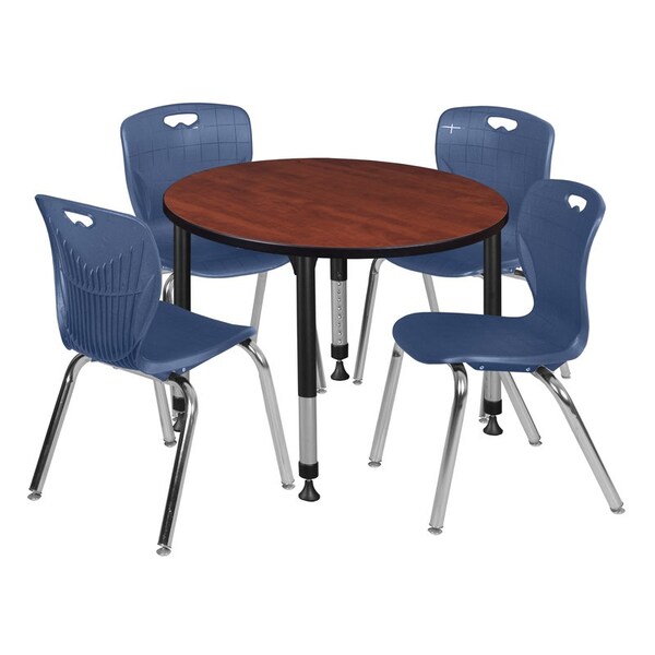 Regency Tables > Height Adjustable > Round Table & Chair Sets, 36 W, 36 L, 23-34 H, Cherry TB36RNDCHAPBK40NV - main